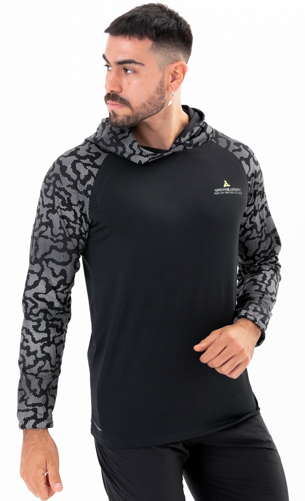 CAMISETA MANGA LARGA REFLEX CON CAPUCHA URBAN LUXURY