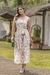 Vestido Regata Midi Floral Corpo Baixo