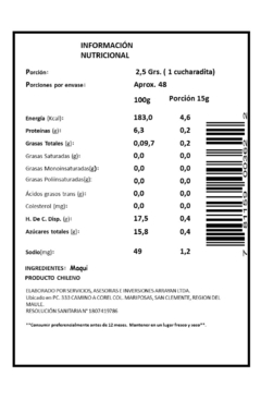 Maqui en polvo orgánico 120 gr - comprar online