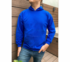 Buzo hoodie azul francia - comprar online