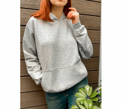 Buzo hoodie gris melange - comprar online