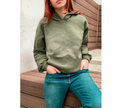 Buzo hoodie verde militar - comprar online