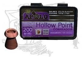 Balines Marca Apolo Modelo Hollow Point Calibre 5.5 Cobreados por 200  unidades