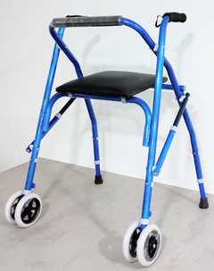 Andador Ortopédico Aluminio Plegable C/asiento Y Doble Rueda - comprar online