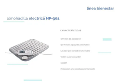 Almohadilla Térmica Eléctrica Con Funda Desmontable Lavable - comprar online