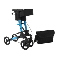 Andador Tijera De Aluminio Reforzado H/120kg Con Ruedas, Frenos, Asiento y Bolso - comprar online