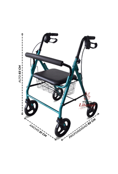 Andador Ortopédico Plegable C/ruedas, Frenos, Asiento y Canasto - comprar online