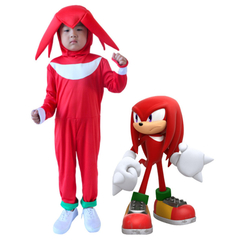 FANTASIA MACACÃO KNUCKLES OURIÇO VERMELHO INFANTIL/JUVENIL