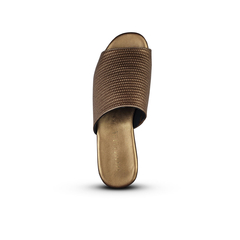 Tamanco Flatform Palha Metalizado Bronze - Jessica Leal