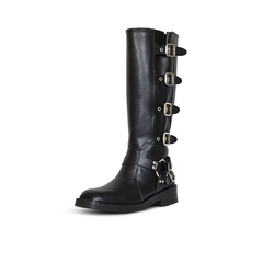 Bota Biker Cano Longo Preto Fivelas - comprar online