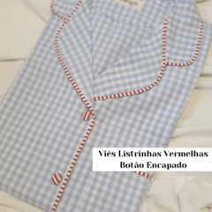 Sleep Masculino Personalizado Vichy Azul - Beige Homewear