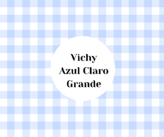 Sleep Feminino Personalizado Vichy Azul Claro Grande