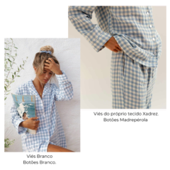 Sleep Feminino Personalizado Vichy Azul Claro Grande na internet