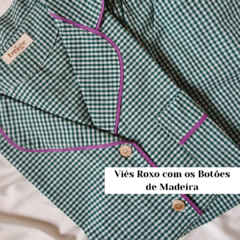 Sleep Feminino Personalizado Vichy Verde Mini - Beige Homewear