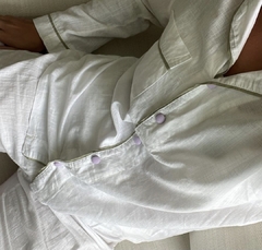 Sleep Feminino Flamê Off White com Verde Oliva e Lavanda - Sob Encomenda - comprar online