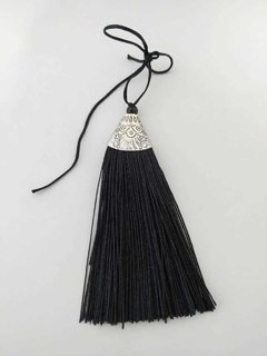 TASSEL DE SEDA PRETO 8CM