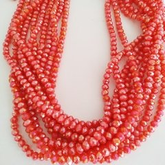 Fio Cristal 6mm Coral Brilhoso