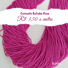 Corrente Bolinha 1,5mm Rosa