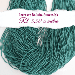 Corrente Bolinha 1,5mm Esmeralda