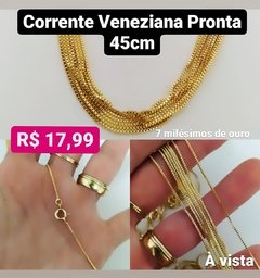 CORRENTE VENEZIANA PRONTA 45cm - 7 milésimos de ouro