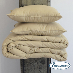 Cubrecama California en Tusor Beige 2 Plazas y 1/2 - Ensueños Hogar