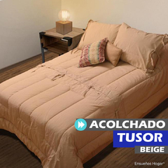 Acolchado Tusor Beige King - comprar online