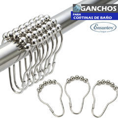 Ganchos Para Cortina de Baño Roller Hook Acero