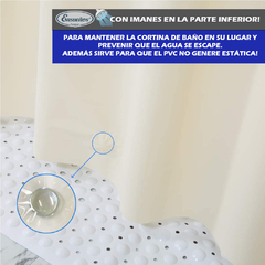 Protector Para Cortina de Baño Con Imanes Beige - Ensueños Hogar