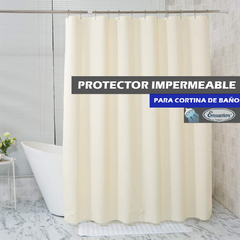 Protector Para Cortina de Baño Con Imanes Beige