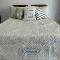 Set Cubrecama Punzonado King Size Beige - tienda online