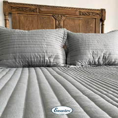 Cubrecama Cotton Touch 2 Plazas y 1/2 Gris Oscuro - comprar online