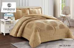 Acolchado Corderito Con Fundas Nicola Beige King - comprar online