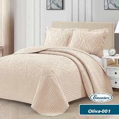 Cubrecama Olivia 001 Natural Queen Size