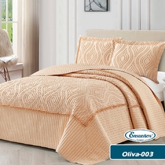 Cubrecama Olivia 003 Beige Queen Size