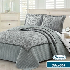 Cubrecama Olivia 004 Gris King Size