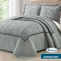 Cubrecama Sophia 002 Gris Queen Size