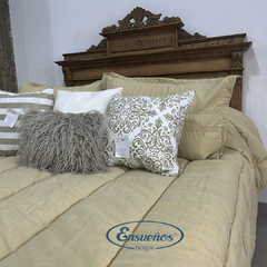 Acolchado Tusor Beige Queen - Ensueños Hogar