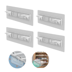 Pack Ganchos X4 Adhesivos Para Estantes Placard Cocina Hogar