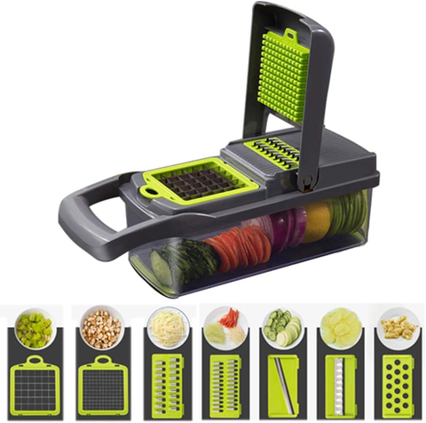 CUTTER MIX PRO - mandolina picador cortador rallador de verduras 14 en 1