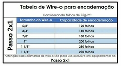 Bobina Wireo 1 1/8 Branco 2x1 para 250 Folhas c/ 3.100 anéis na internet
