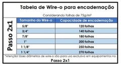 Bobina Wireo 3/4 Branco 2x1 para 140 fls 8.000 anéis na internet