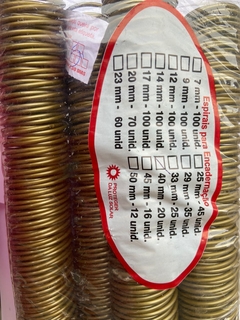 Espiral Especial de wireo 40 mm - 1 1/4 até 1 1/2 na cor Ouro Verde. - comprar online