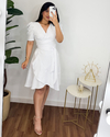 Vestido curto envelope Branco