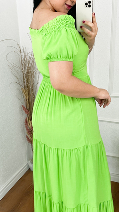 Vestido Beatriz botões Verde abacate - MM Store