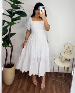 Vestido Mídi em Layse Branco - MM Conceito