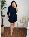 Vestido curto nula manga Preto