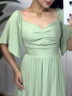 Vestido Mídi Carolina Verde pistache - MM Conceito