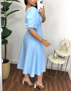 Vestido midi Brenda Azul baby - loja online