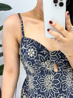 Vestido mídi Milene em layse Azul - comprar online