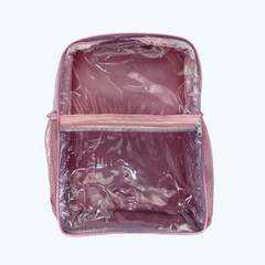 KIT COM 5 MOCHILAS ROSA COM A FRENTE TRANSPARENTE escolar, faculdade, notebook para o dia a dia - comprar online